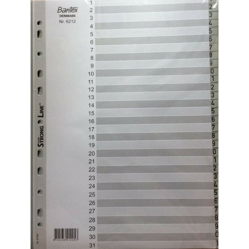 

INDEX DIVIDER BANTEX Nr. 6212 A4 1-31 INDEX DIVIDER