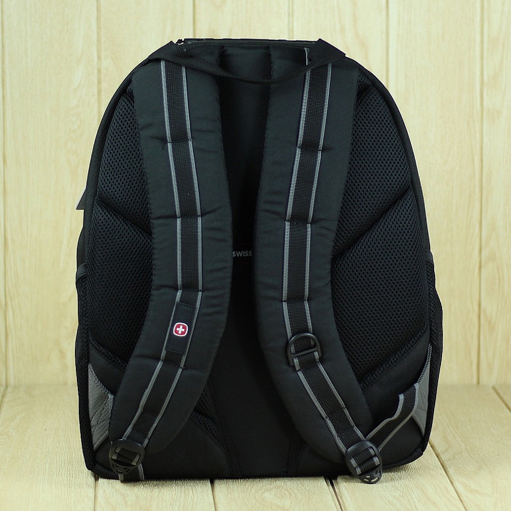 Tas Gendong Pria Premium Swissgear Hitam Abu Back Pack Cowok Keren