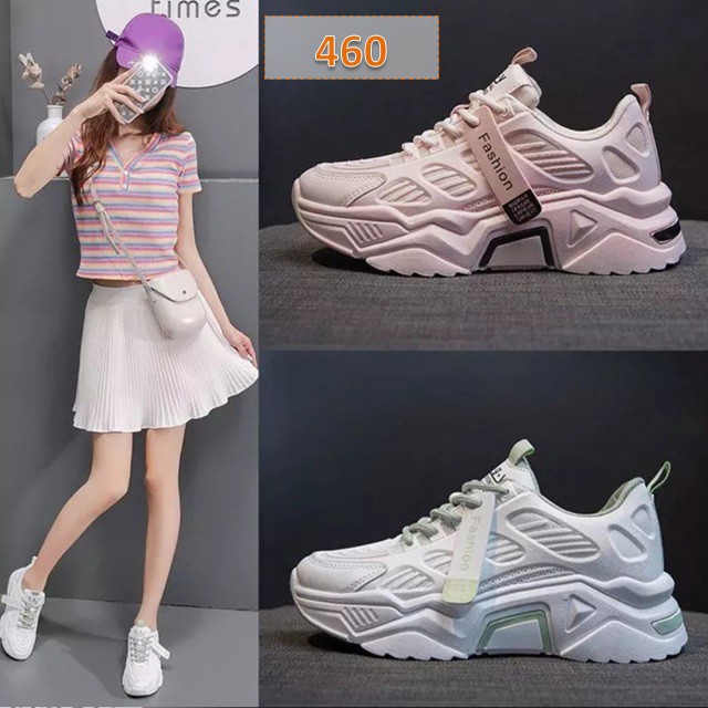 Sepatu Wanita Sneakers Lopast Jinto Fashion Korea Sole 4cm - 460