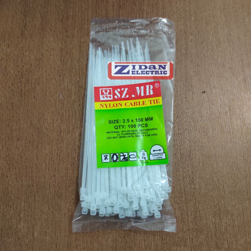 Kabel Ties 2,5x150mm 15cm / Cable Tie 2,5 x 150mm 15cm Putih / Hitam SZMR