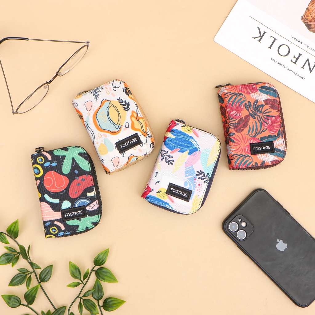 Dompet Kartu Card Holder Wallet Pria Wanita Banyak Slot Motif Footage