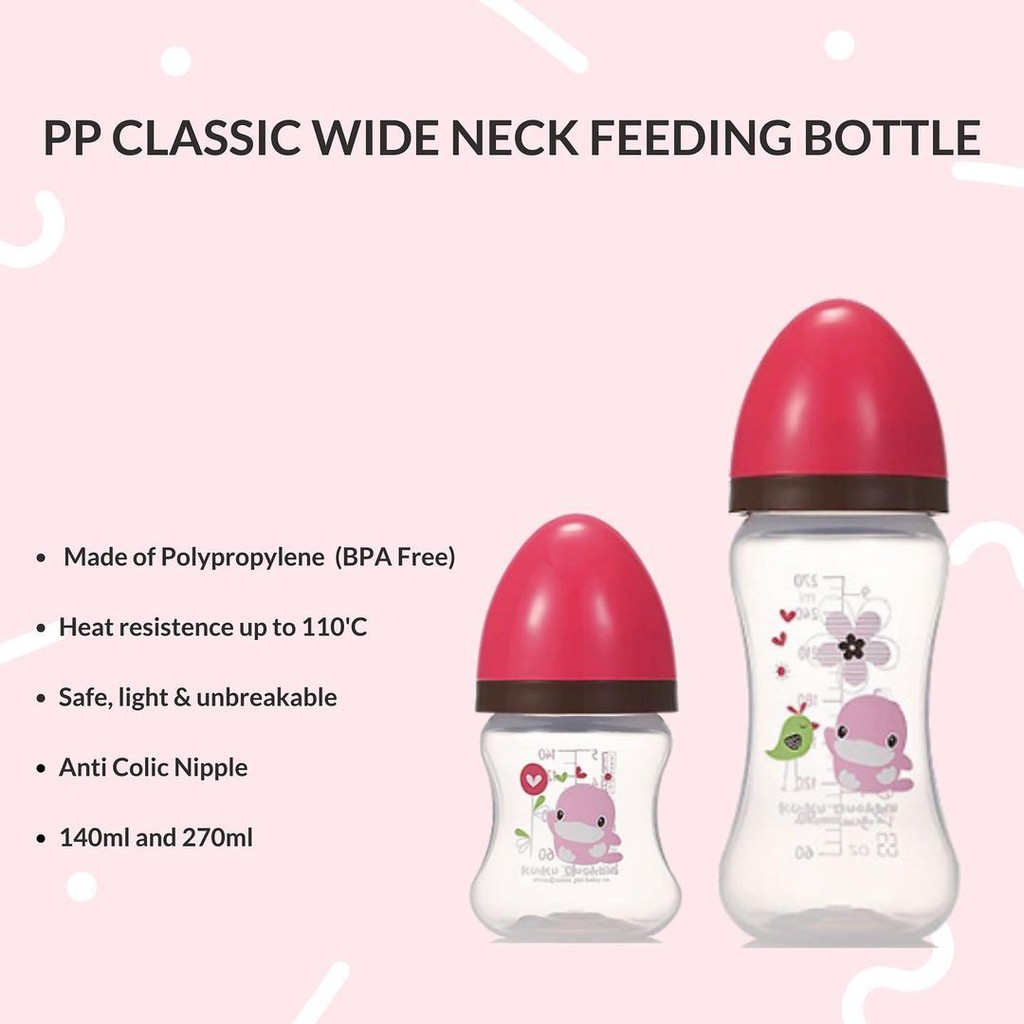 Ku.Ku Duckbill Wide Neck Feeding Bottle 270 ML KU5930A