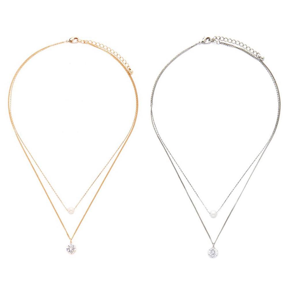 Hu Hu Hu Hu Hu Alat Bantu Pasang Kacamata♡ Kalung Choker Rantai Mutiara Berlian Imitasi Model Double Layer Untuk Wanita