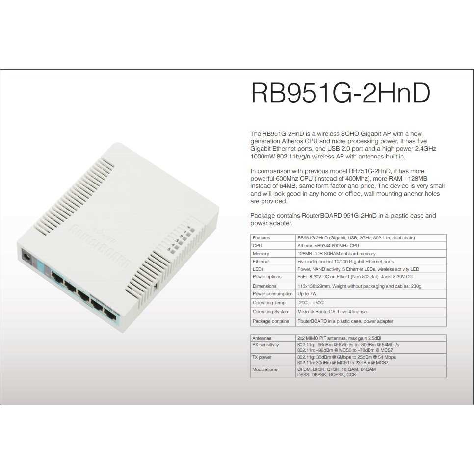 MikroTik RB 951 G 2HnD RB951G-2HND