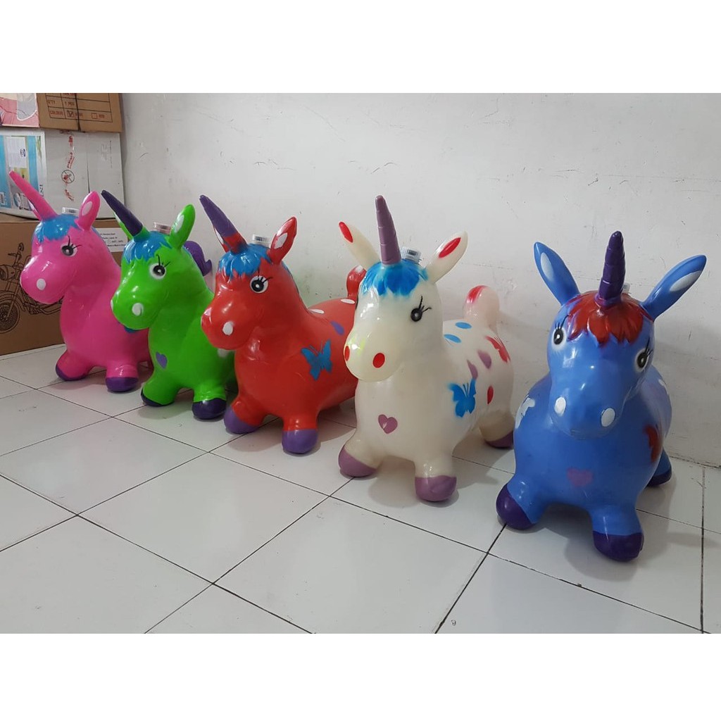 jumping animal unicorn mainan  jumping mainan  anak  