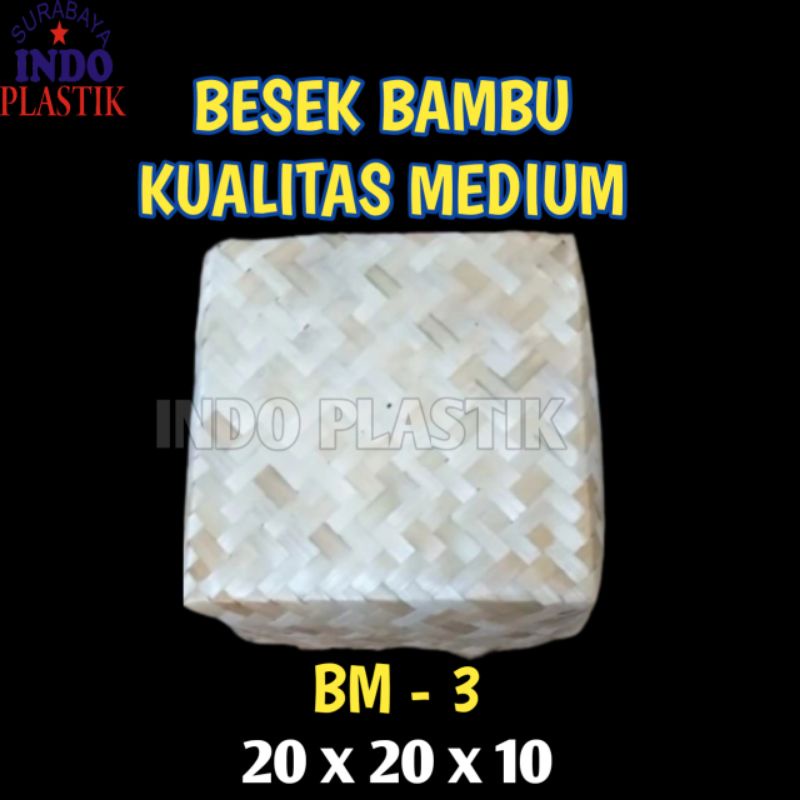 

ISI 10 PCS BESEK BAMBU 20X20X10 CM KUALITAS MEDIUM PITI KOTAK BAMBU KERANJANG