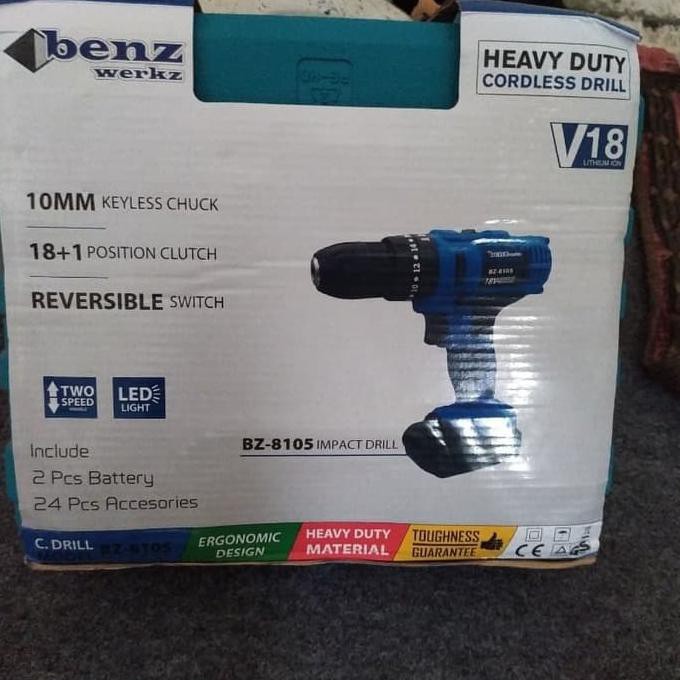Mesin Bor Baterai BENZ 18V CBD-0105 /Cordless Impact Drill 18V