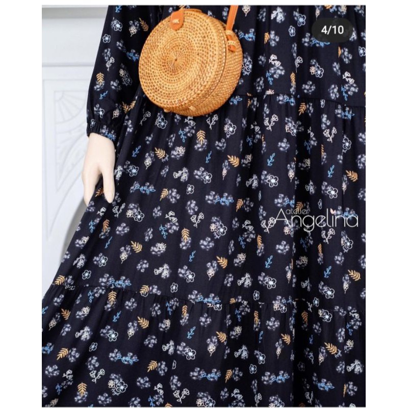 Bella Dress Smokeyflo Black  Size M Atelier Angelina