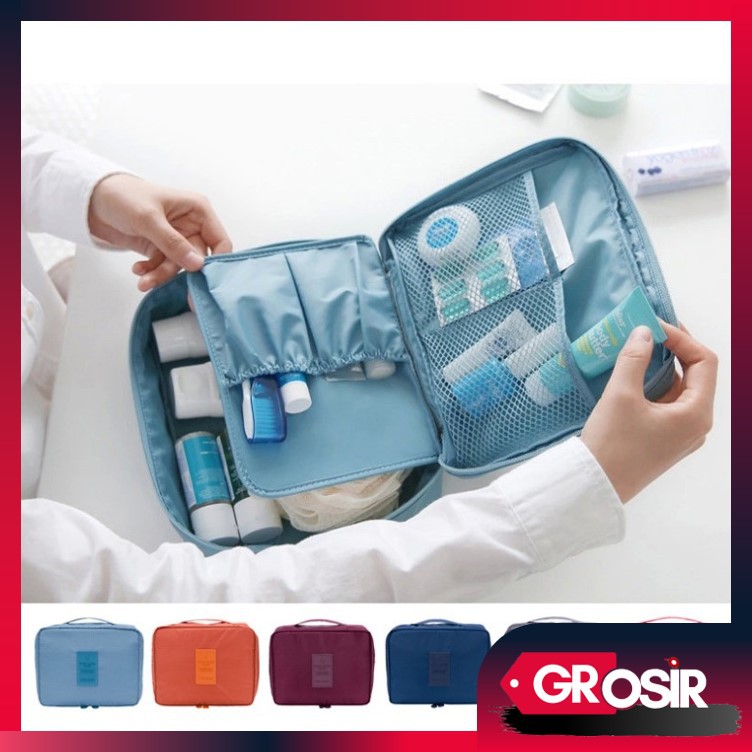 Grosir - T431 Tas Kosmetik Travel Monopoly / Monopoly Cosmetic Pouch Organizer / Kosmetik Travel