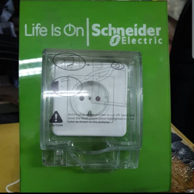 Tutup cover stop kontak waterproof susu transparant - Schneider