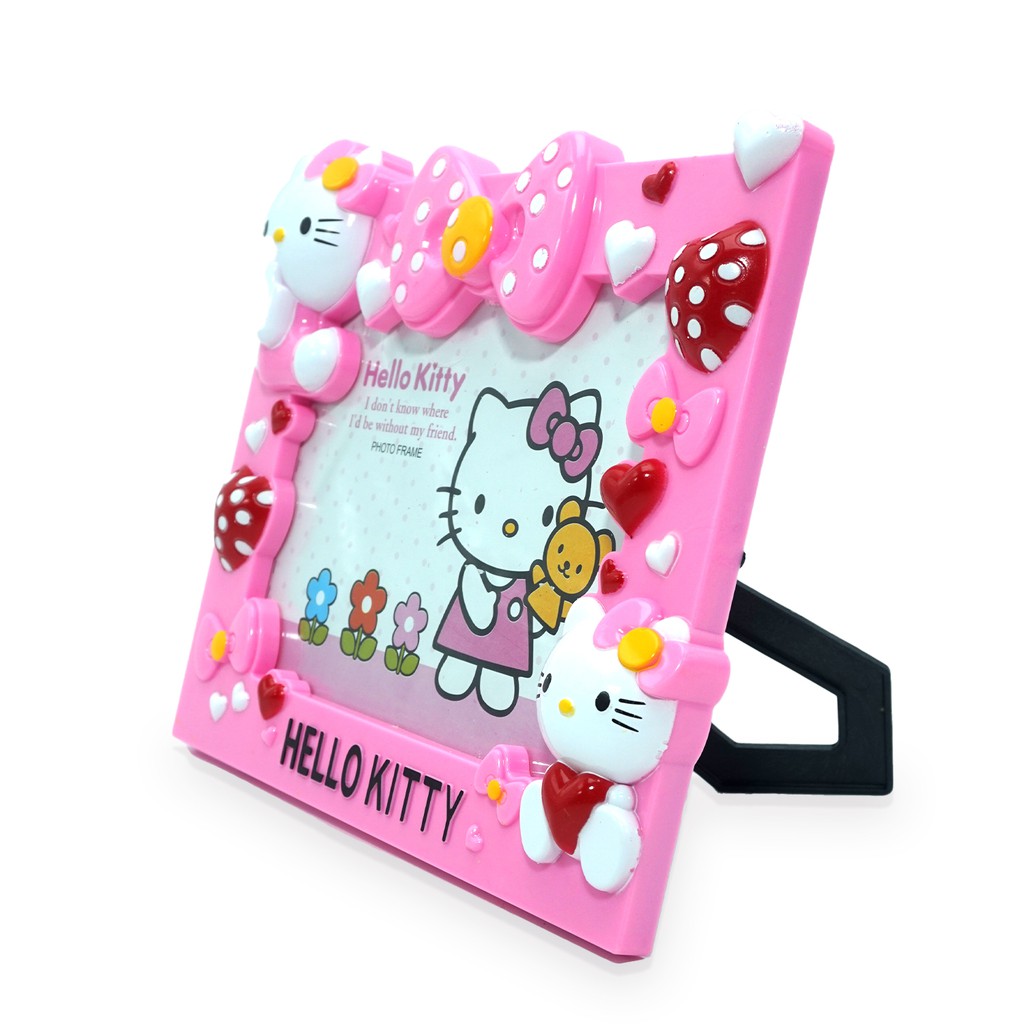 Frame Bingkai Foto 5R Pas Foto Hello Kitty Merah Lucu Murah kaca Kuat