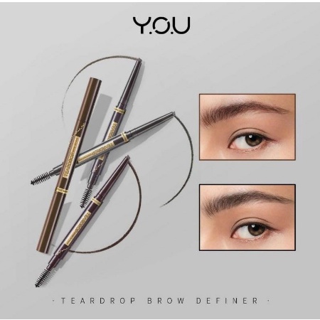 ⭐ BAGUS ⭐ YOU TEARDROP BROW DEFINER | Pensil Alis Matic Dark Brow Grey Chocolate