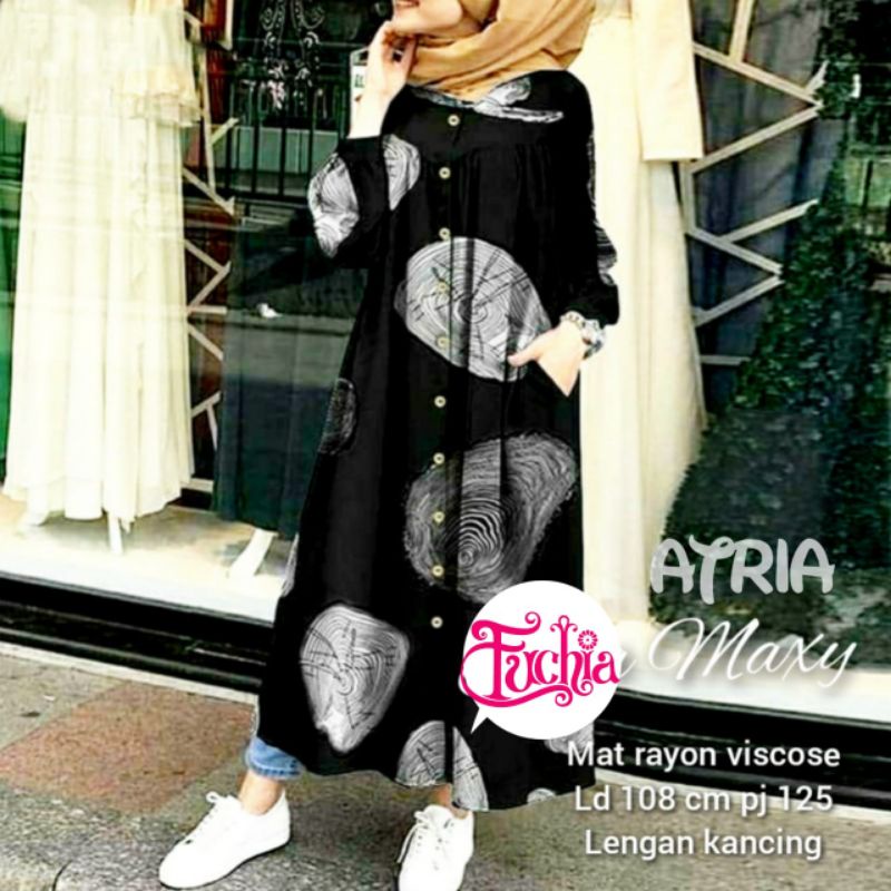 baju muslim maxi maxy dress huria atria