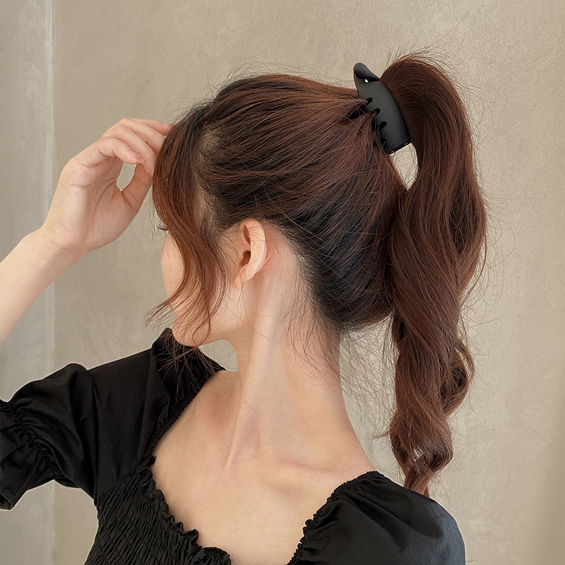 Jepit Rambut Ponytail Warna Solid Gaya Korea Untuk Wanita