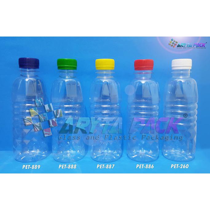 Pet260. Botol Plastik 300Ml Pet Aqua Tutup Segel Hijau