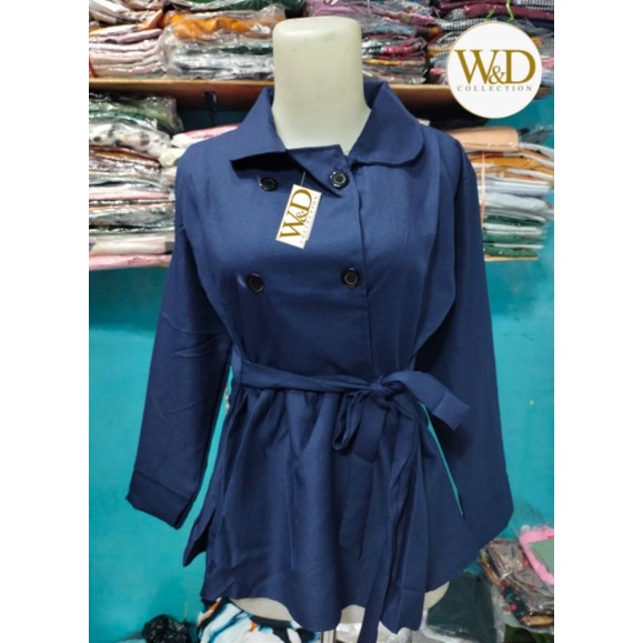 ORSA BLOCK COLOR PATTERN SHIRT | KEMEJA WANITA | PATTERN SHIRT BLOUSE BANGKOK MOSCREPE-Nevi 06