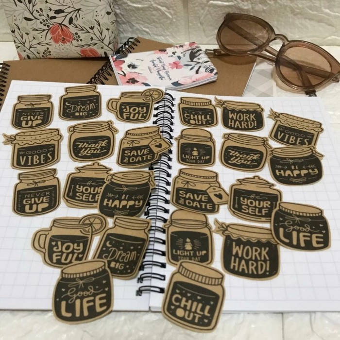 

Estudio 24pcs sticker pack jar quotes motivasi stiker kraft