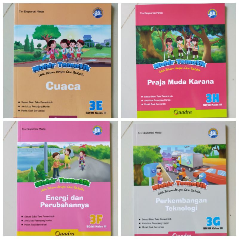 ORI satu paket buku mahir tematik K13 Quadra kelas 3 EFGH semester 2