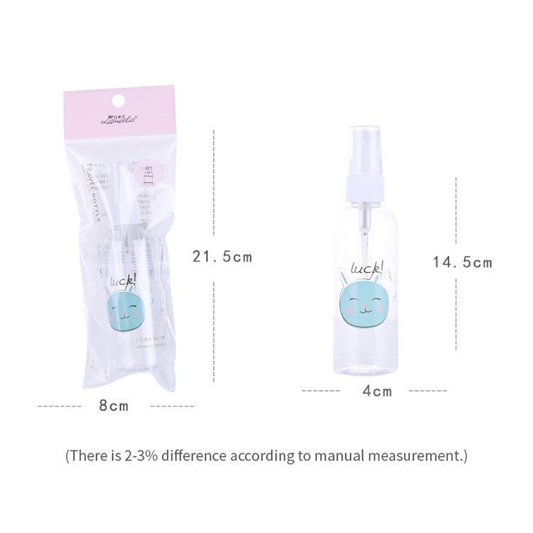 Empty Bottle Spray Cute Animal Traveling Bottle Transparent Botol Spray Kosong 1 Pcs size 30 ml 50 ml 75 ml 100 ml Botol Semprot Transparan