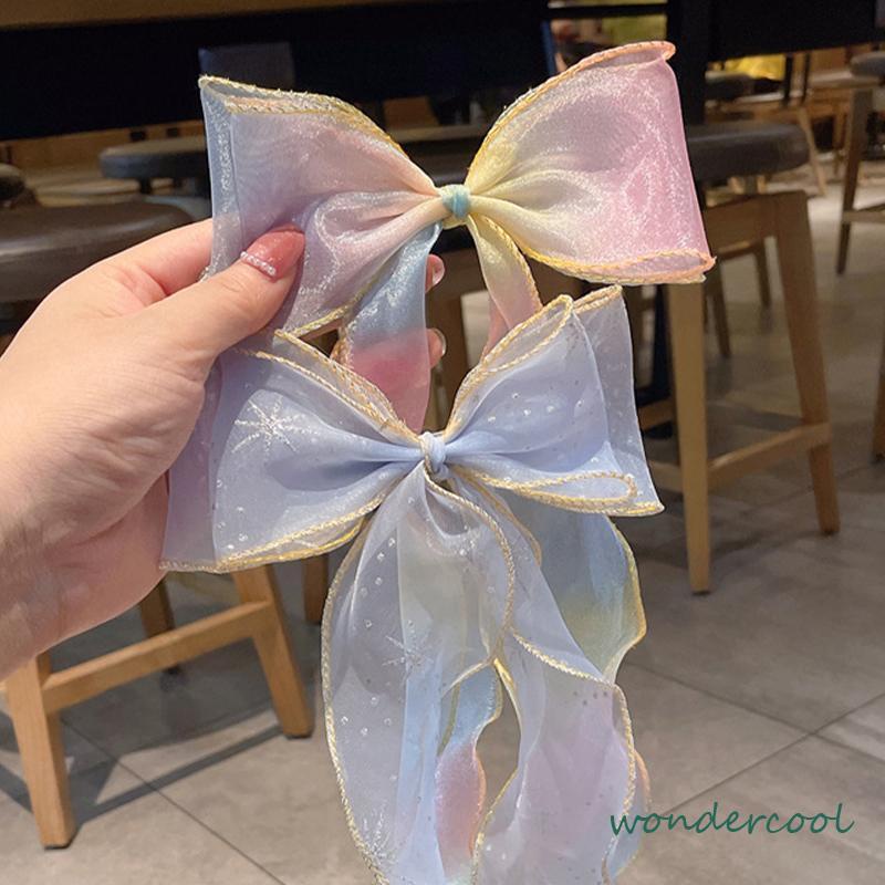 Ponytail Braids Girl Hair Dekorasi Bintang Berwarna -warni Busur Busur Rambut Perhiasan -Won