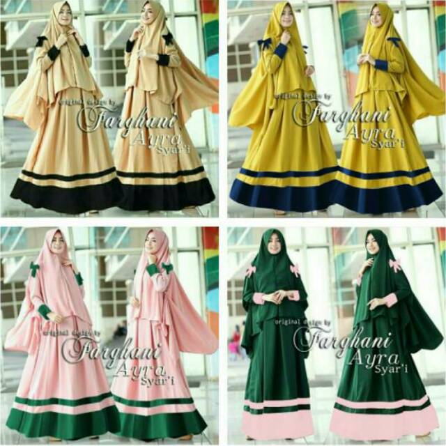 Gamis Aida One Set Bergo Gamis Wanita Syari