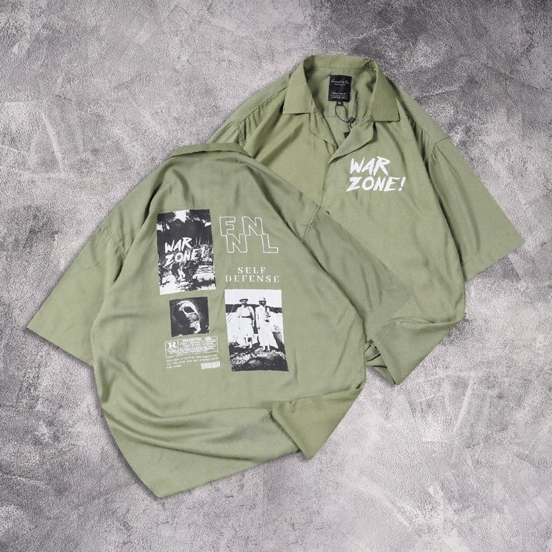 PLAIN KEMEJA PRINT DISTRO MOTIF WAR ZONE