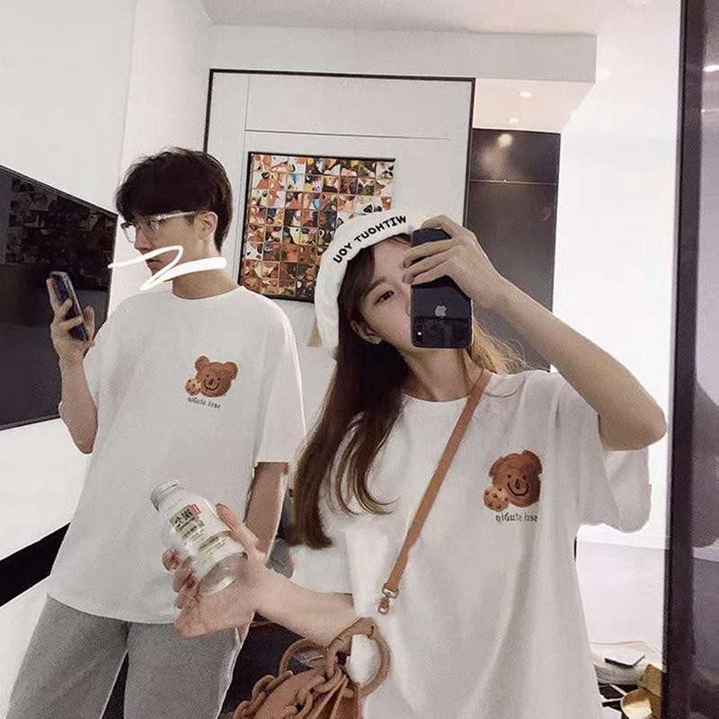 [COUPLE] Overtee Tshirt Oversize Wanita Motif Bear Couple Cookies - 100% Import