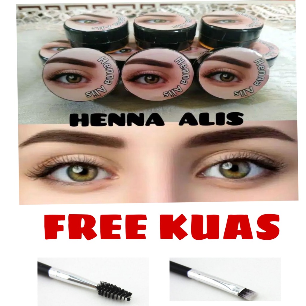 CS1-Henna Alis Al Latif/Azzahra Coklat dan Hitam Tahan Lama Halal Alis Cetar Makeup Natural PROMO-COD