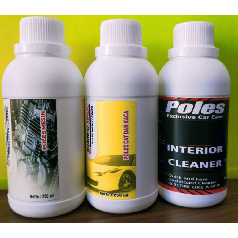Poles mesin, Poles Cat & Kaca, dan Poles Interior Cleaner