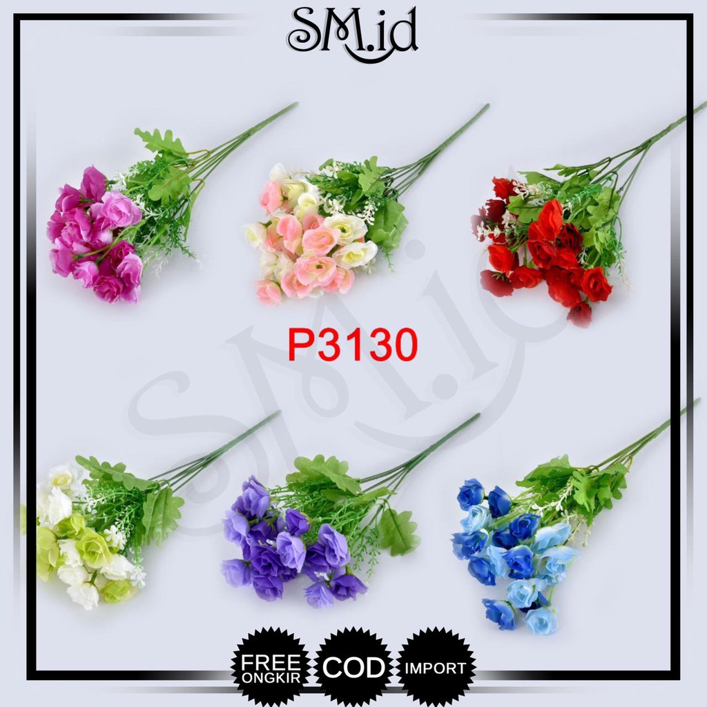 COD / SM.ID BUNGA BUKET BUNGA ARTIFICIAL ROSE BUNGA PALSU IMPORT DEKORASI RUMAH / PESTA P3130
