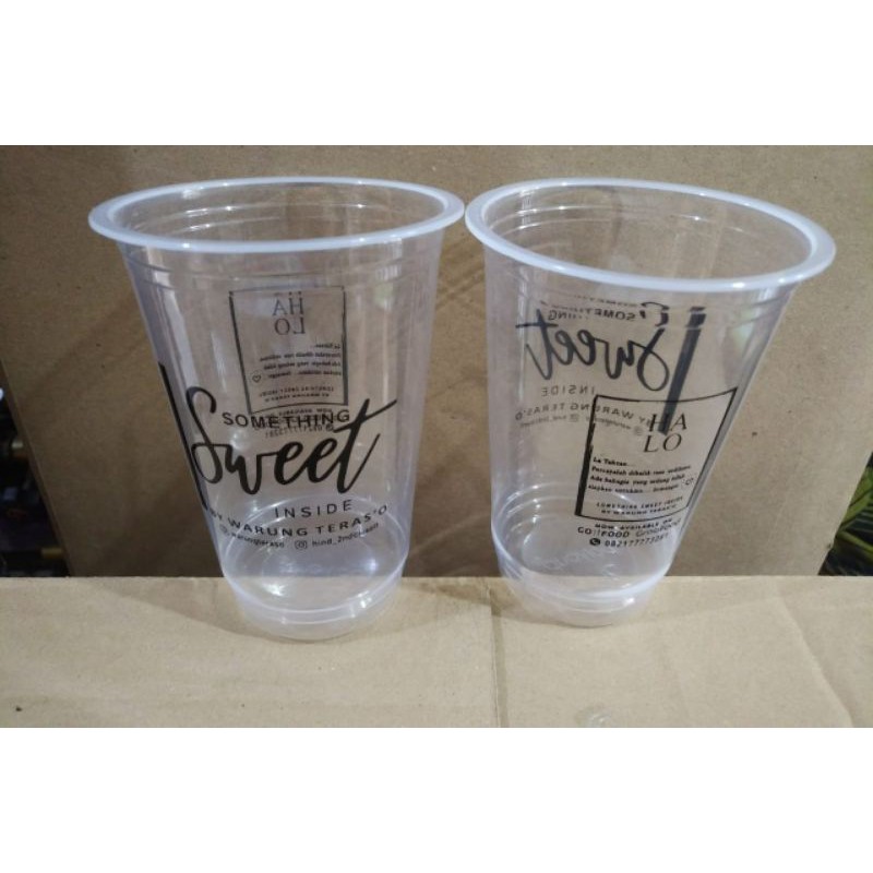 gelas cup 16 oz datar sablon logo custom @1000pcs