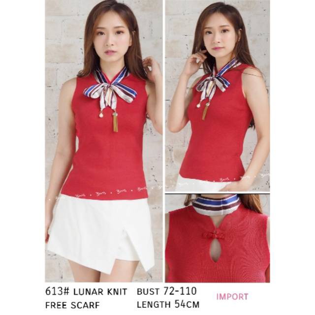 Knit Syal Tank Top 613 ICL ID Tanktop Cewek Polos Murah