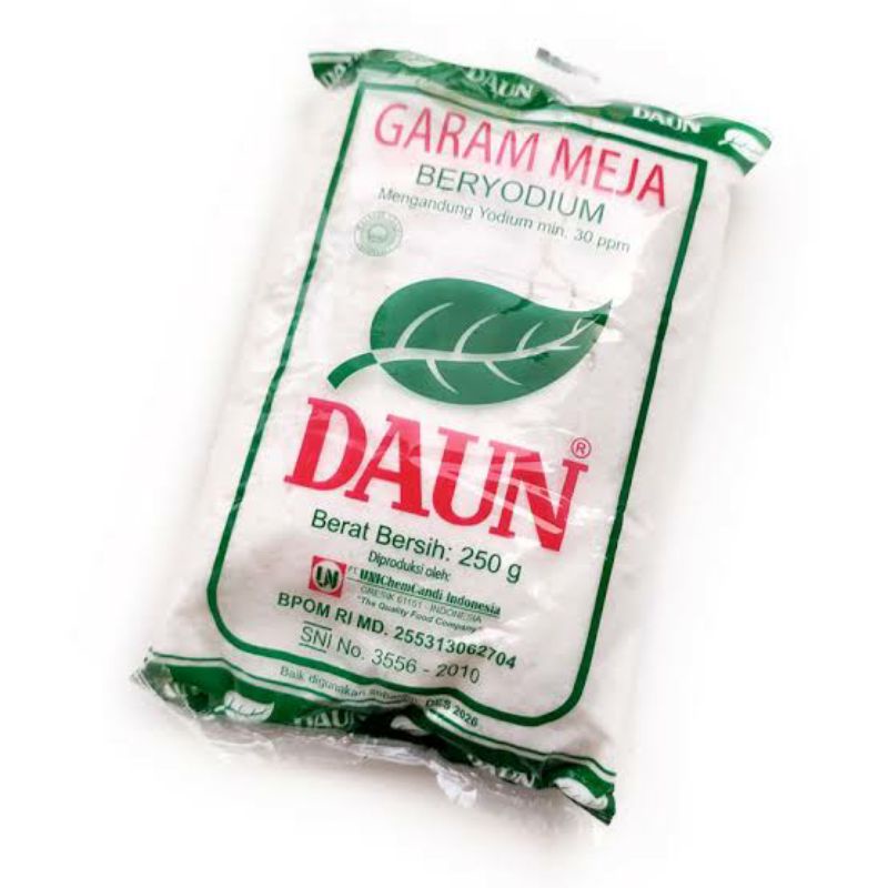 

Garam meja halus beryodium 250gr daun