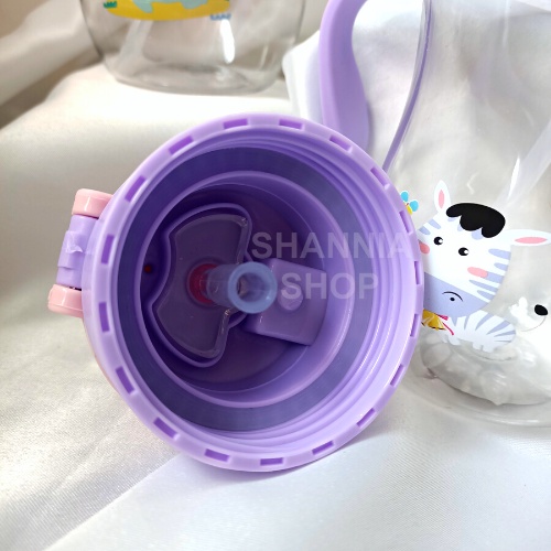 H9006 Botol Air Minum Anak Gagang My Bottle Sedotan Karakter Imut Lucu 450ML