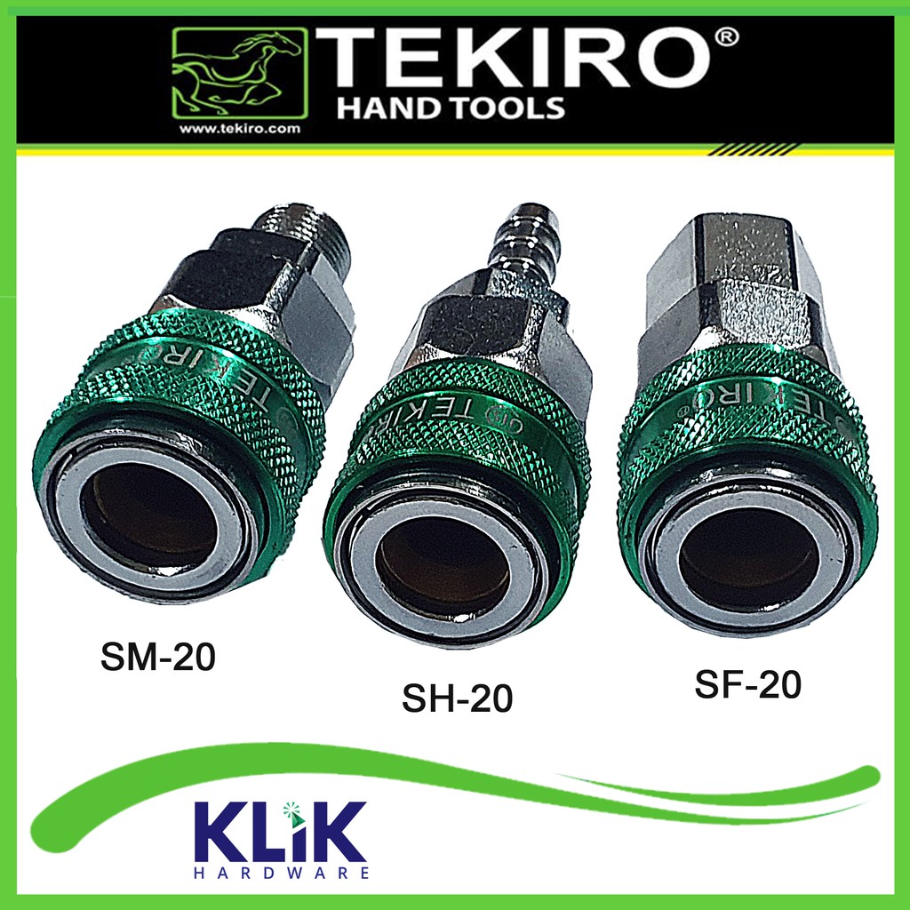 Tekiro Quick Coupler One Touch Sambungan Selang Angin Kompresor Pilih Type SM SH SF 20