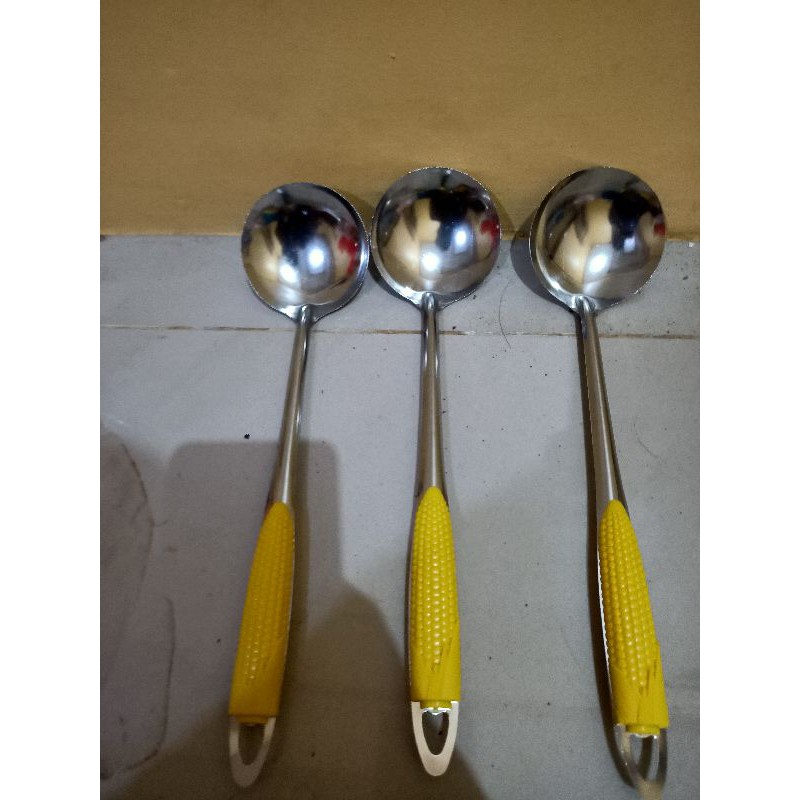 Irus sayur / irus motif / model jagung /centong  sinduk kuah / stainless steel