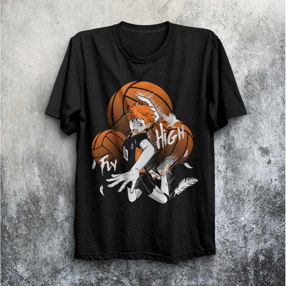 KAOS DISTRO 3D ANIME MURAH HAIKYU KARAKTER FLY HIGH KARASUNO