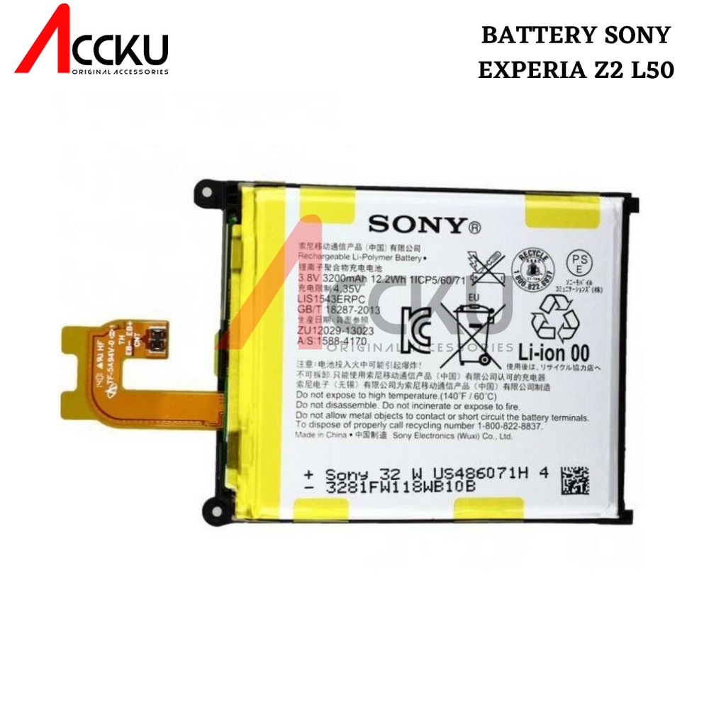 BATERRY SONY EXPERIA Z2 BATREI SONY Z2 BATRE  SONY Z2 BIG SONY L1S1543ERPC BATERRY SONY L50 ORIGINAL