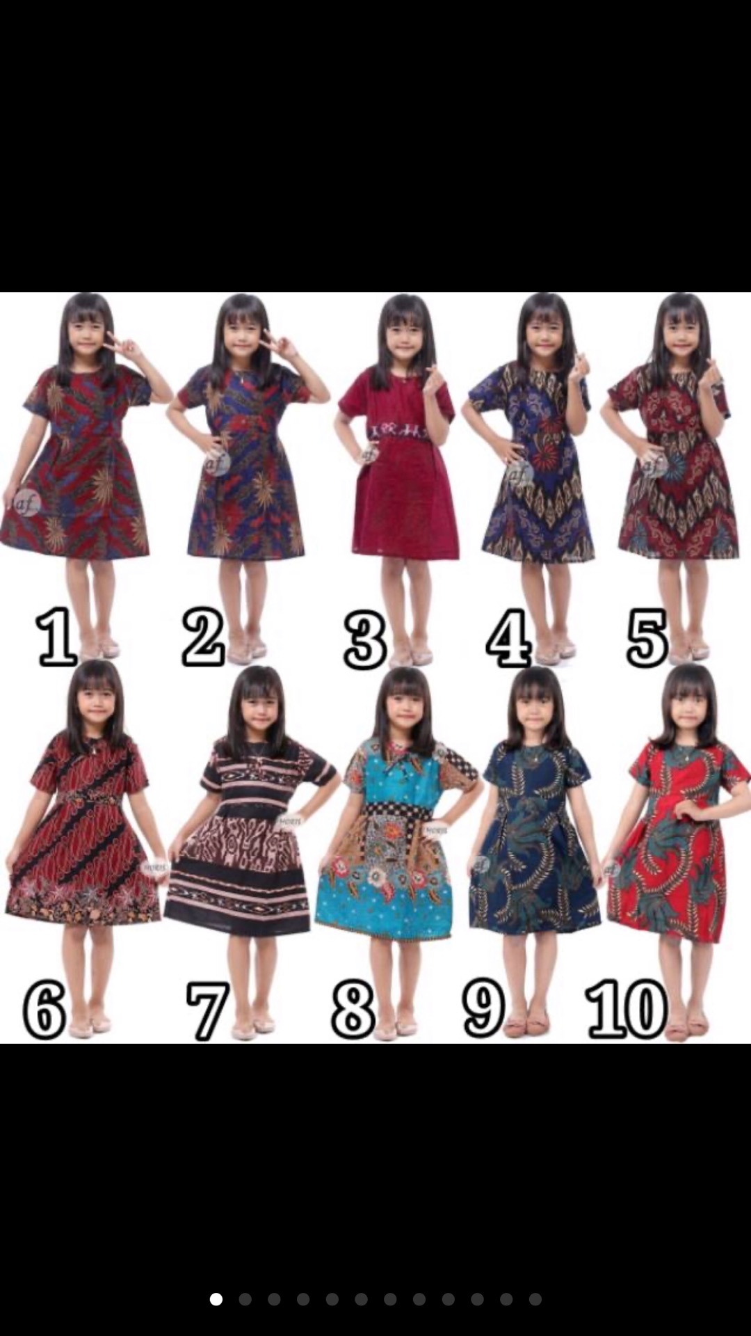 Dress Batik Anak Perempuan Umur 2-10 Tahun - Motif Batik Bervariasi - Batik Anak Harga Ecer Bisa Cod