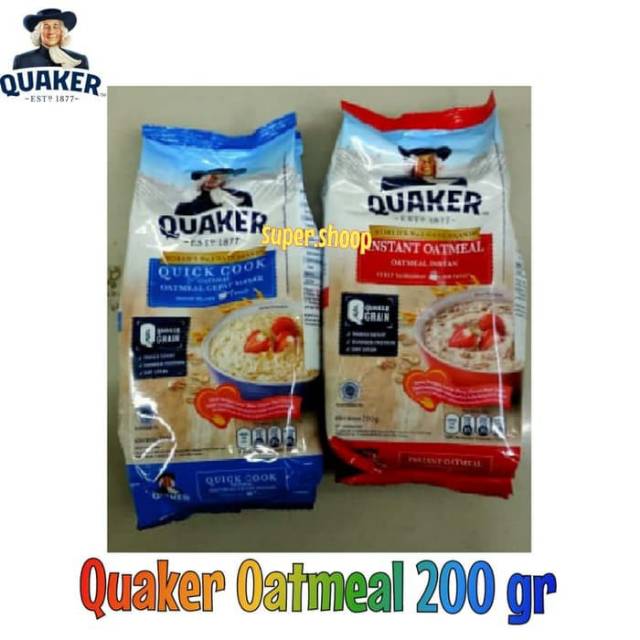 Quaker Oatmeal 200 Gr Oat Sereal Makanan Diet Cemilan Sehat Indonesia