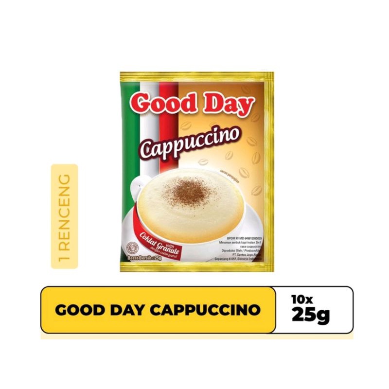 

Good Day Kopi Cappucino 1 Renceng isi 10 Sachet 25gr