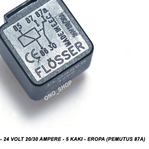❃ Relay Flosser 24 Volt 20/30 Ampere 5 Kaki - 4268 Eropa - Plus Pemutus ♣