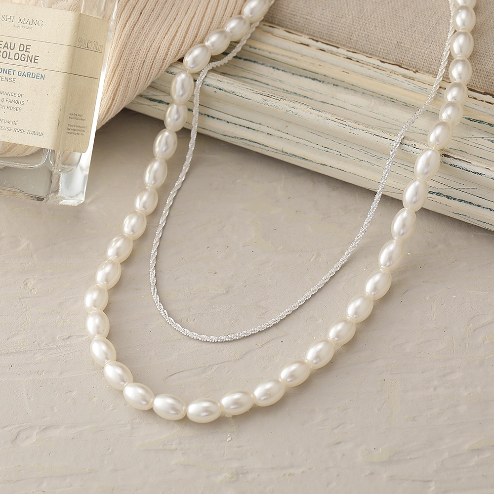 Pearl Shinning Necklace Elegant Simple Princess Chain Choker Women Jewelry Accessories