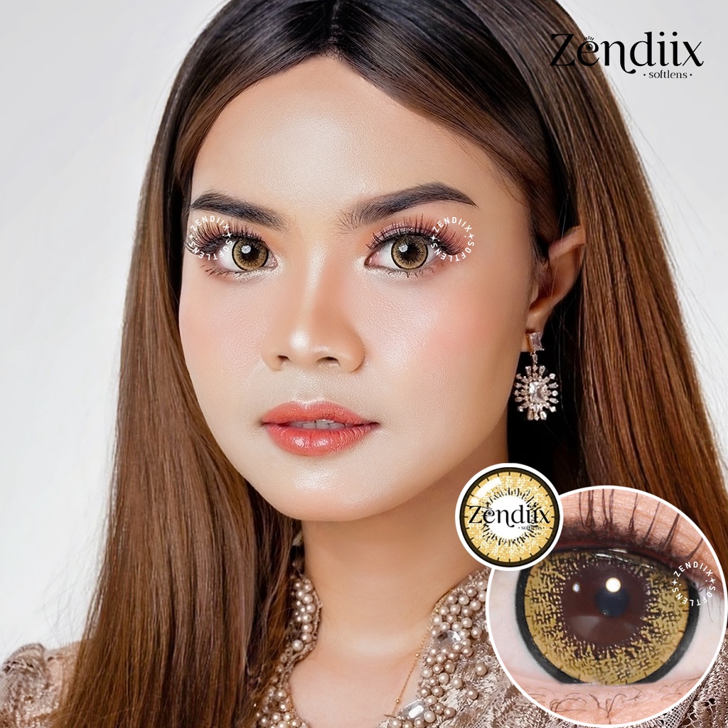 Softlens UNIVERSE Warna BROWN Normal Beda Minus