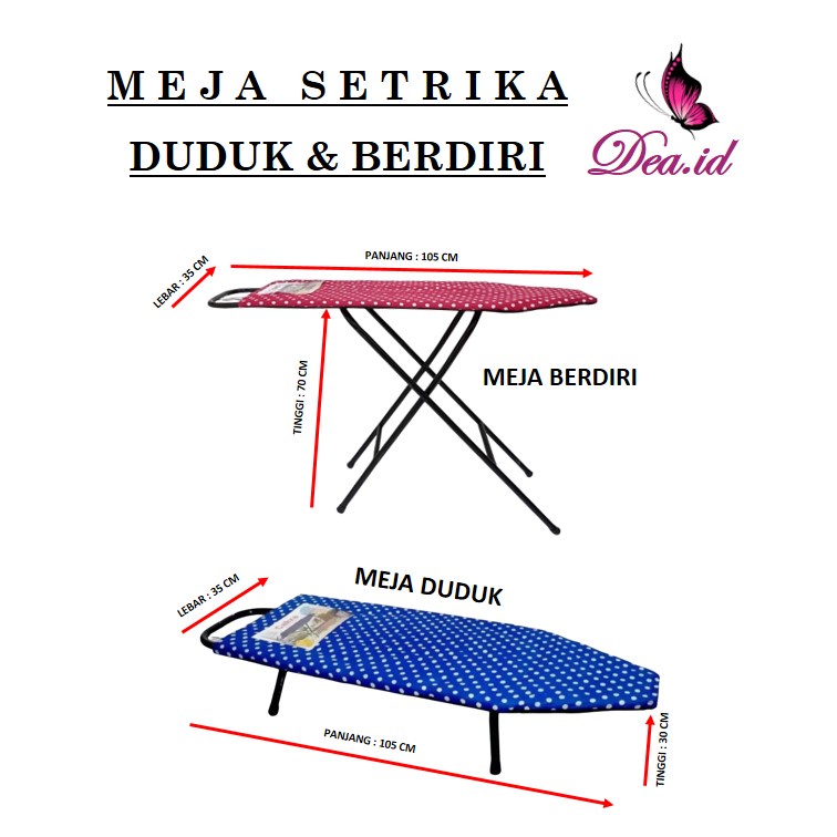 [DEASHOP] MEJA GOSOK BERDIRI - MEJA SETRIKA LIPAT BESI BERDIRI - MEJA SETRIKA BERDIRI &amp; DUDUK KOKOH AWET