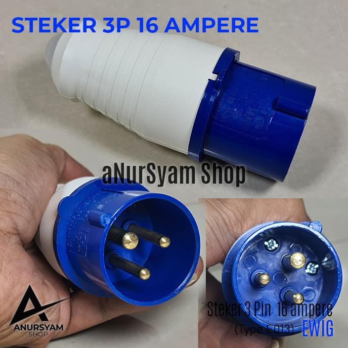 Steker 16A EWIG 3P E013 / Steker 3P Mobile Mounting 16 Ampere EWIG anursy44 Ayo Beli
