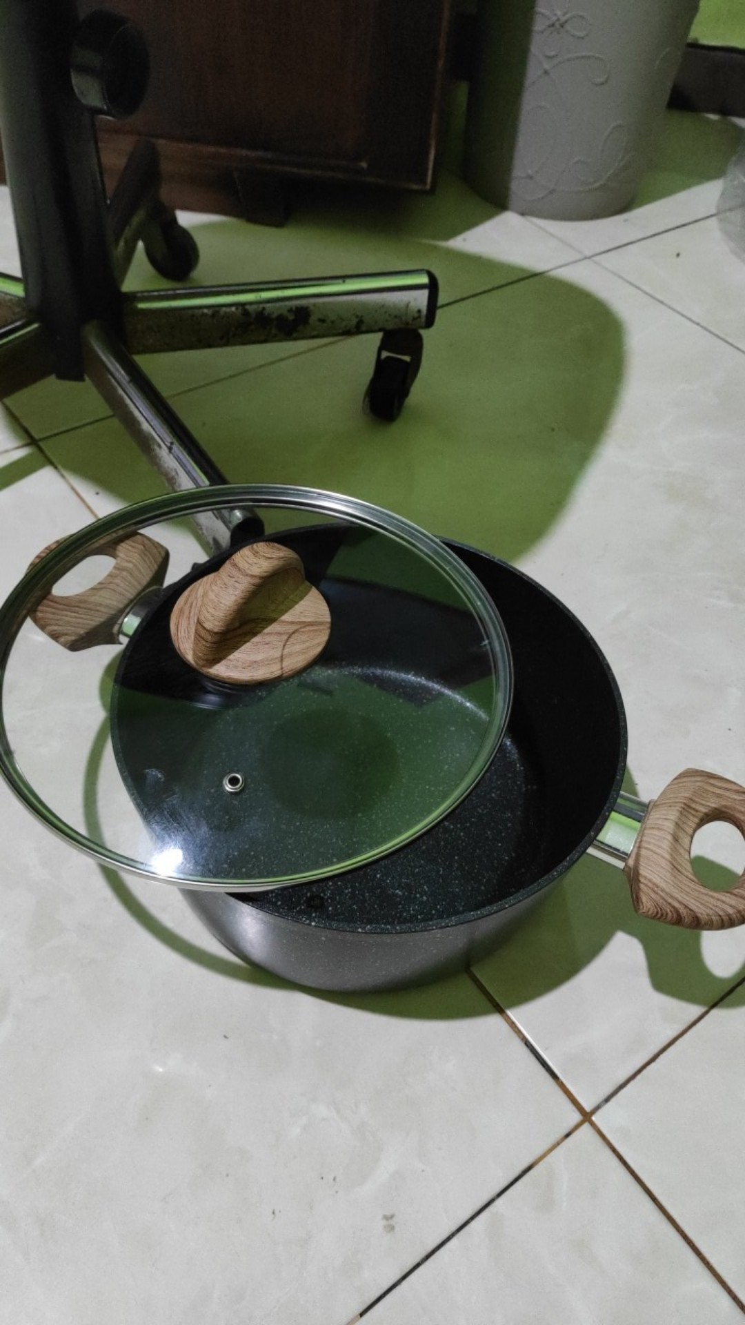 Panci Saucepot Sauce Pot Stock Cooking Pot Marble Ceramic Anti Lengket Tutup Kaca Yoshikawa Classic