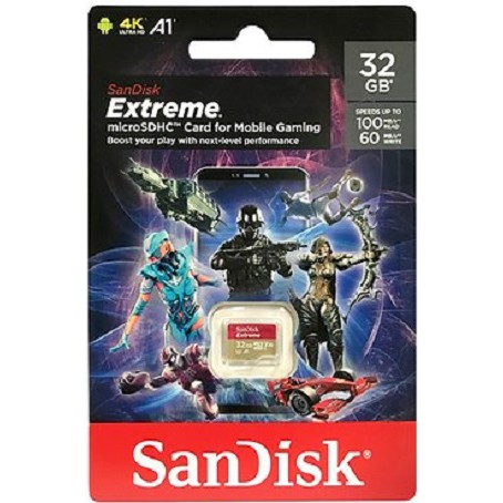 SANDISK Extreme A1 Micro SD Card for Mobile Gaming 32GB 100MBps