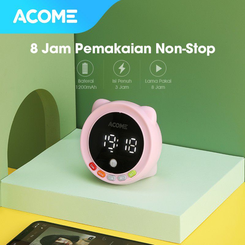 Acome A9 Speaker Bluetooth 5.0 Dual Smart Alarm Auto Brightness