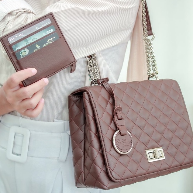 Tas Wanita Tali Rantai Asha Bag My Qeena by Kirana Stuff Free Card Holder/ Gratis Tempat Kartu